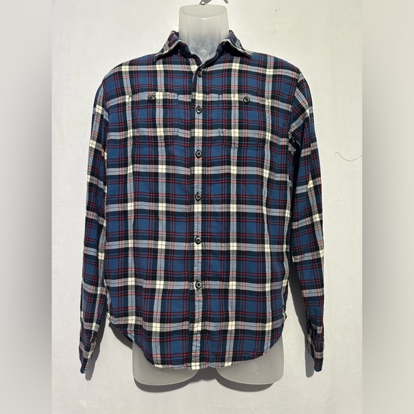 American Eagle Outfitters Blue Red Button Down Shirt XS - Picture 1 of 4